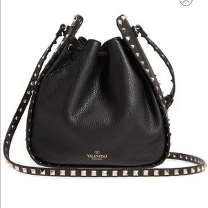 Valentino Bucket Large Black Leather Cross Body